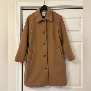 Abercrombie Wool Blend Mod Coat Light Brown Camel Petite Medium PM MP M